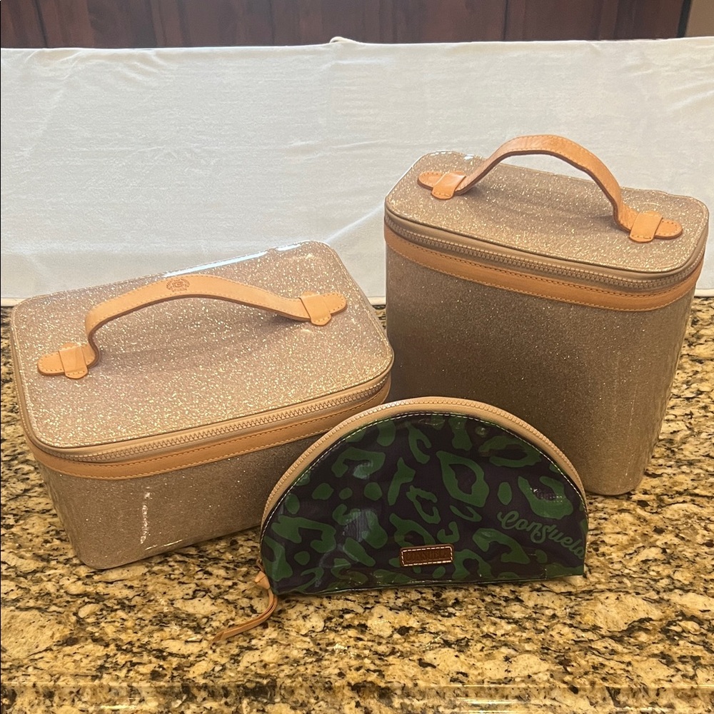 🦄 Consuela Pink Glitter Train Case Set